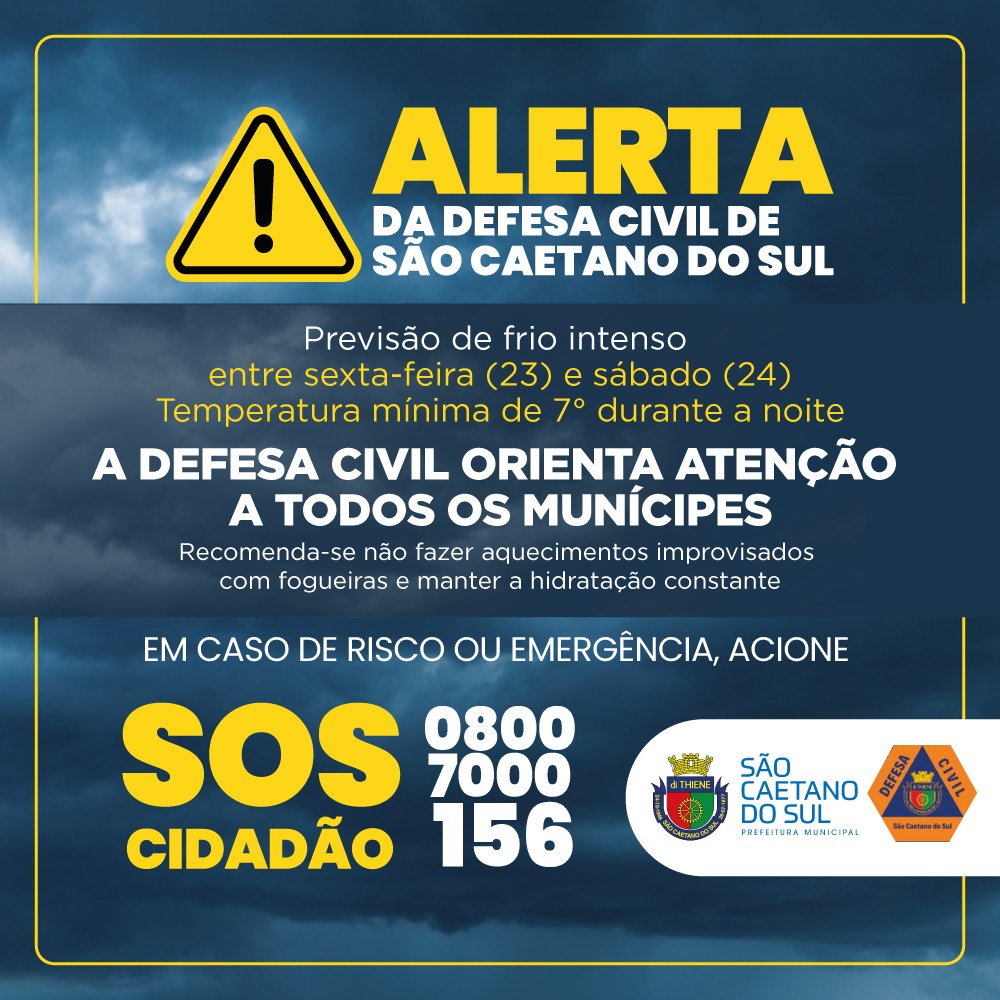 Defesa Civil Emite Alerta De Frio Intenso Em S O Caetano Do Sul Abc