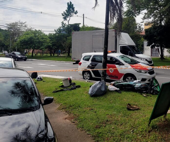 Acidente de moto em São Bernardo. Foto: Marcinho Santos